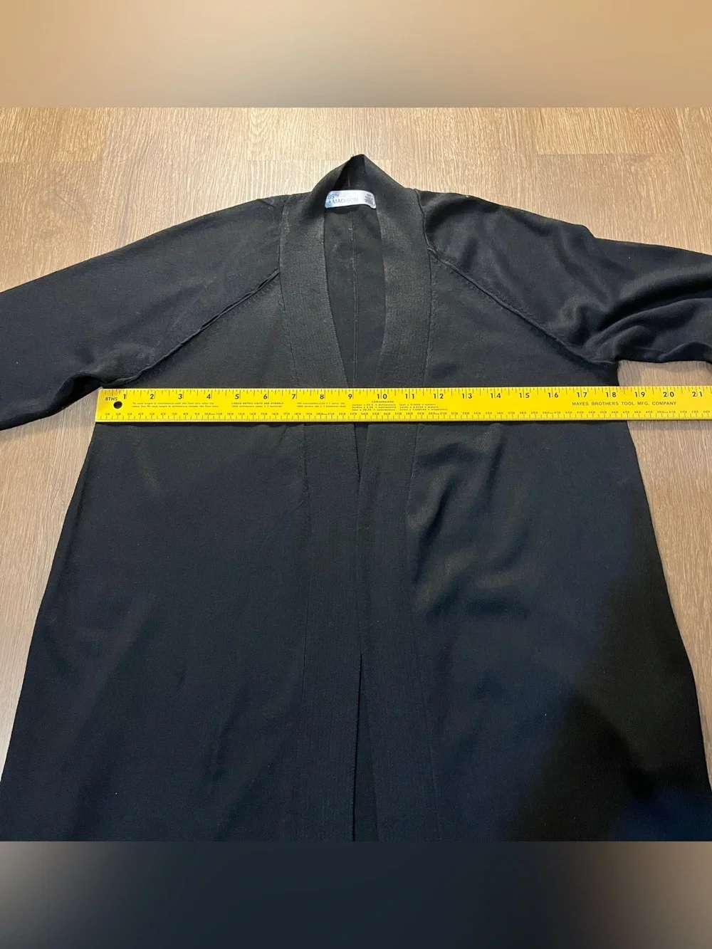 89th + Madison Black Open-Front Longline Duster Cardigan (S)